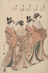 Le cortigiane del Chōjiya: Itsuhata, Chiyama, Misayama, Itotaki e Oribae