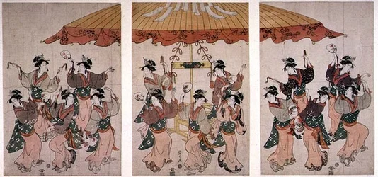 La danza Sumiyoshi, trittico, c.1791