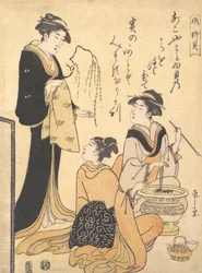 Il guscio di salice Yanagi-kai, da una serie senza titolo di stampe di bellezza sul tema di S..., ca. 1791