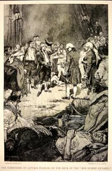 La resa del Capitano Pearson a John Paul Jones sul ponte del Bonhomme Richard nel 1779