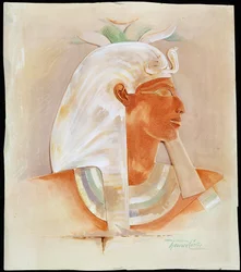 Testa della regina egizia antica Makare Hatshepsut