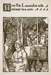 Come Sir Launcelot cavalcava errante in un carro, illustrazione da 