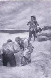 Kidd a Gardiners Island, da Howard Pyles Book of Pirates pubblicato da Harper & Bros, 1921