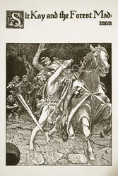 Sir Kay e il pazzo della foresta, illustrazione da 