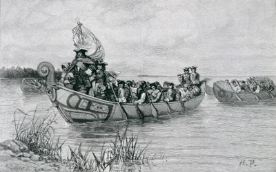 Lo Sbarco di Cadillac, illustrazione da 