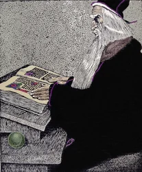 Il mago Merlino. Illustrazione di Howard Pyle (1853 - 1911), disegnatore americano, per 
