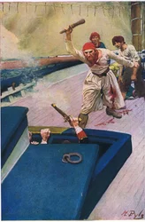 La vera lotta iniziò, da Howard Pyles Book of Pirates pubblicato da Harper & Bros, 1921