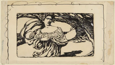 Donna e albero, illustrazione per Orazio