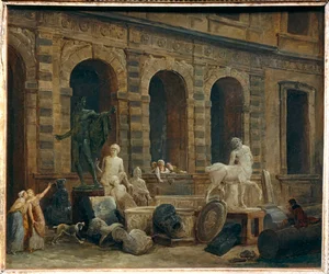 Il disegnatore di antichità davanti alla Petite Galerie del Louvre ...