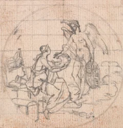 Progetto per una medaglia: Figura di Britannia (?) e Fortuna (?) o Vittoria (?)