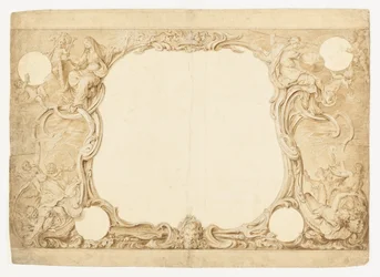 Design per un bordo ornamentale, usato per la cornice della mappa generale nel Tapestry di John Pine