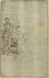 Studio per "La Pharsale" di Lucain, Canto I, Figura femminile stante con corona