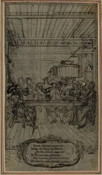 Studio per vignetta-frontespizio de "La Partie de Chasse de Henri IV" di Colle, atto III, Vive Henry Quatre!