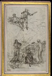 Studio per vignetta in "Les Amours de Mirtil" di Fontenelle (attr.), Canto VI