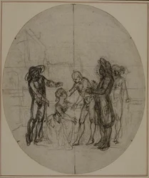 Studio per una seconda edizione, mai pubblicata, de "La Partie de Chasse de Henri IV" di Colle, Atto III, Scena 11