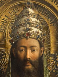 (dettaglio) di Dio Padre, pannello centrale del Polittico di Gand