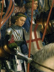 (dettaglio) di San Giorgio, dai Cavalieri di Cristo, dal lato sinistro del Polittico di Gand
