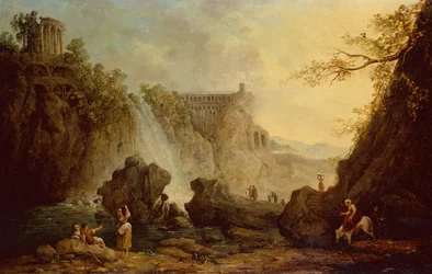 Paesaggio con cascata