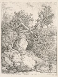 Paesaggio con un albero caduto