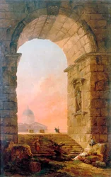 Paesaggio con un Arco e la Basilica di San Pietro a Roma, 1773