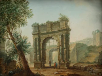Paesaggio con rovine