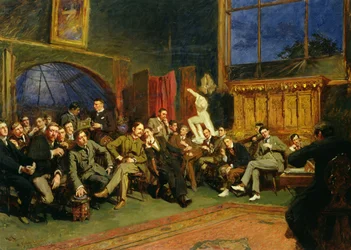 Sera nello studio con i miei studenti, 1886