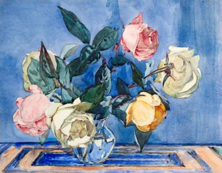 Rose in una ciotola di vetro