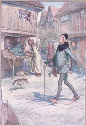 Non tiene forse la testa alta, come se fosse? E strutturato nel suo passo? (illustrazione da Le allegre comari di Windsor, 1910)