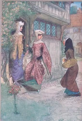 Vieni con noi e guarda (illustrazione da Le allegre comari di Windsor, 1910)