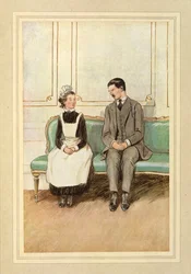 Lord Loam e una cameriera, seduti, da 