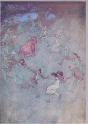 Allora lasciate che tutti lo circondino, illustrazione da Le allegre comari di Windsor, 1910