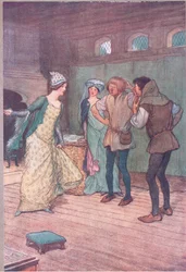 Svuotatelo nel fosso fangoso, illustrazione da Le allegre comari di Windsor, 1910