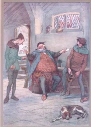 Questa lettera alla signora Page e tu questa alla signora Ford (illustrazione da Le allegre comari di Windsor, 1910)