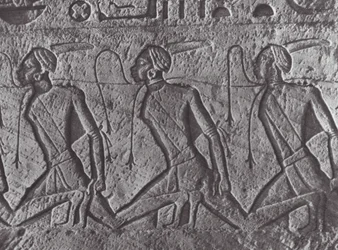 Africa: Rilievo egiziano, trasporto di prigionieri, in Nubia