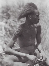 Africa: Nuer con capelli tinti di rosso