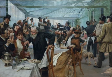 Svedese: Pranzo degli artisti scandinavi al Café Ledoyen, Parigi Pranzo degli artisti scandinavi al Café Ledoyen, Parigi: Giornata della verniciatura 1886