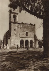 Messico: Amecameca, Cappella "Guadalupe" sul Sacro Monte (foto b/n)