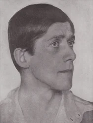 Oskar Kokoschka, artista e scrittore austriaco (foto b/n)