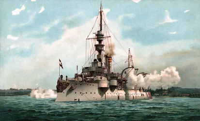 S.M. Kustenpanzerschiff Odin in saluto