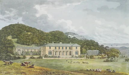 Fronte sud con prospettiva del fronte ovest, dal Red Book per Antony House