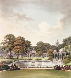 Veduta dalla cupola, Brighton Pavilion, inciso da Joseph Constantine Stadler, pubblicato nel 1808