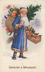 Biglietto di Natale ungherese (litografia a colori)