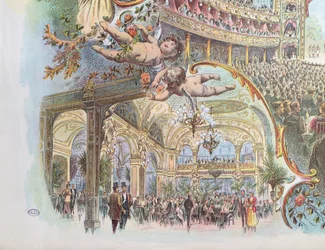 Vedute interne del Somossy Orfeum a Budapest, fine XIX secolo