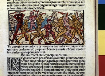 COMBATTIMENTO DEI MAGIARI: Illustrazione dal libro "Cronaca d