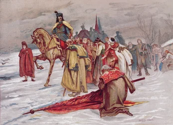 Rakoczi Ferenc saluta il suo popolo mentre va in esilio nel febbraio 1711, c.1900
