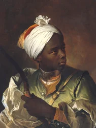 Ritratto di un uomo nero che tiene un arco, ca. 1697