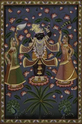 Il Signore Krishna con i suoi devoti
