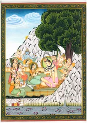 Raduno divino di Shiva e Parvati