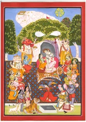 Raduno divino di Shiva e Parvati