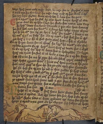 Combattimento di cavalli, da Heynesbok (Il Libro di Heynes), prima metà del XVI secolo